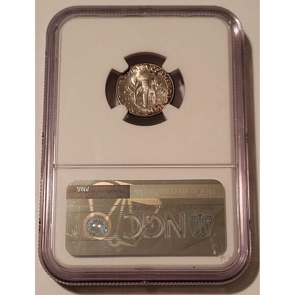 1947 S Roosevelt Dime Unc MS67+ NGC Toned - Picture 2 of 4